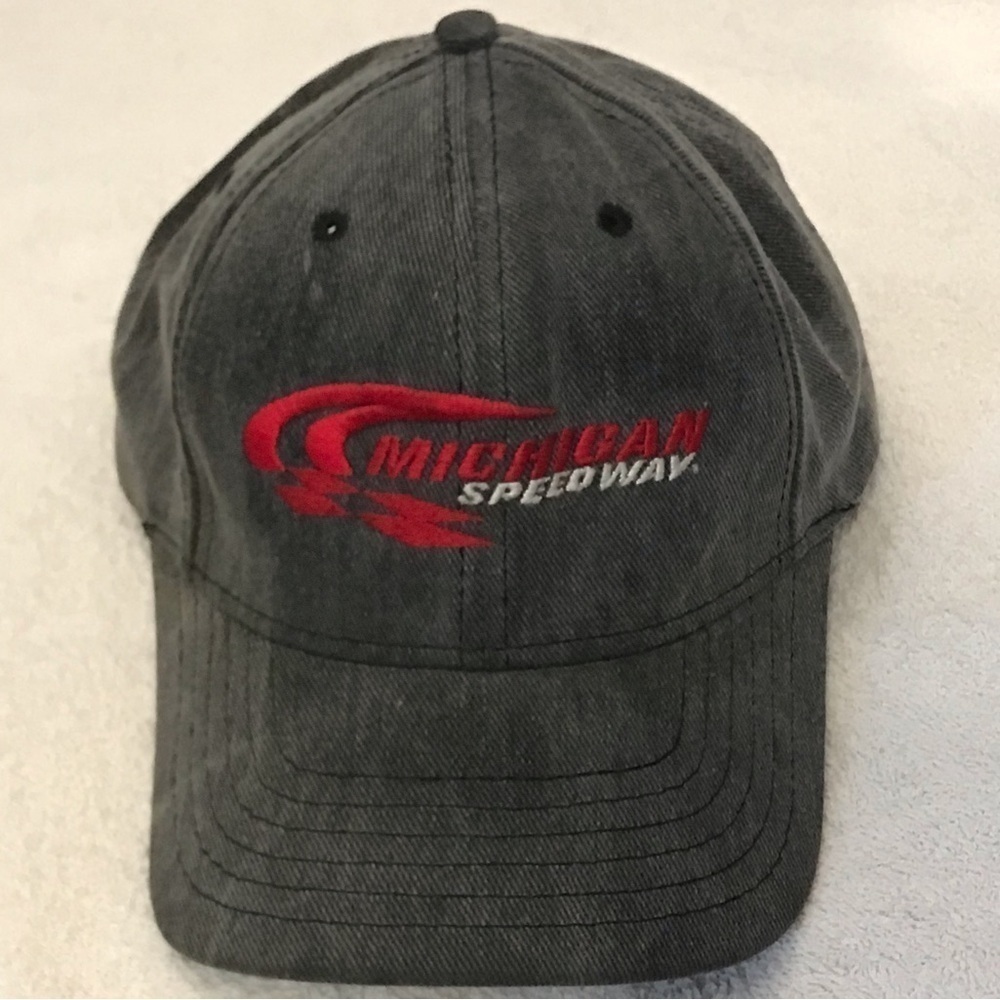 American Needle Michigan Speedway Adjustable SnapBack Grey Racing Cap